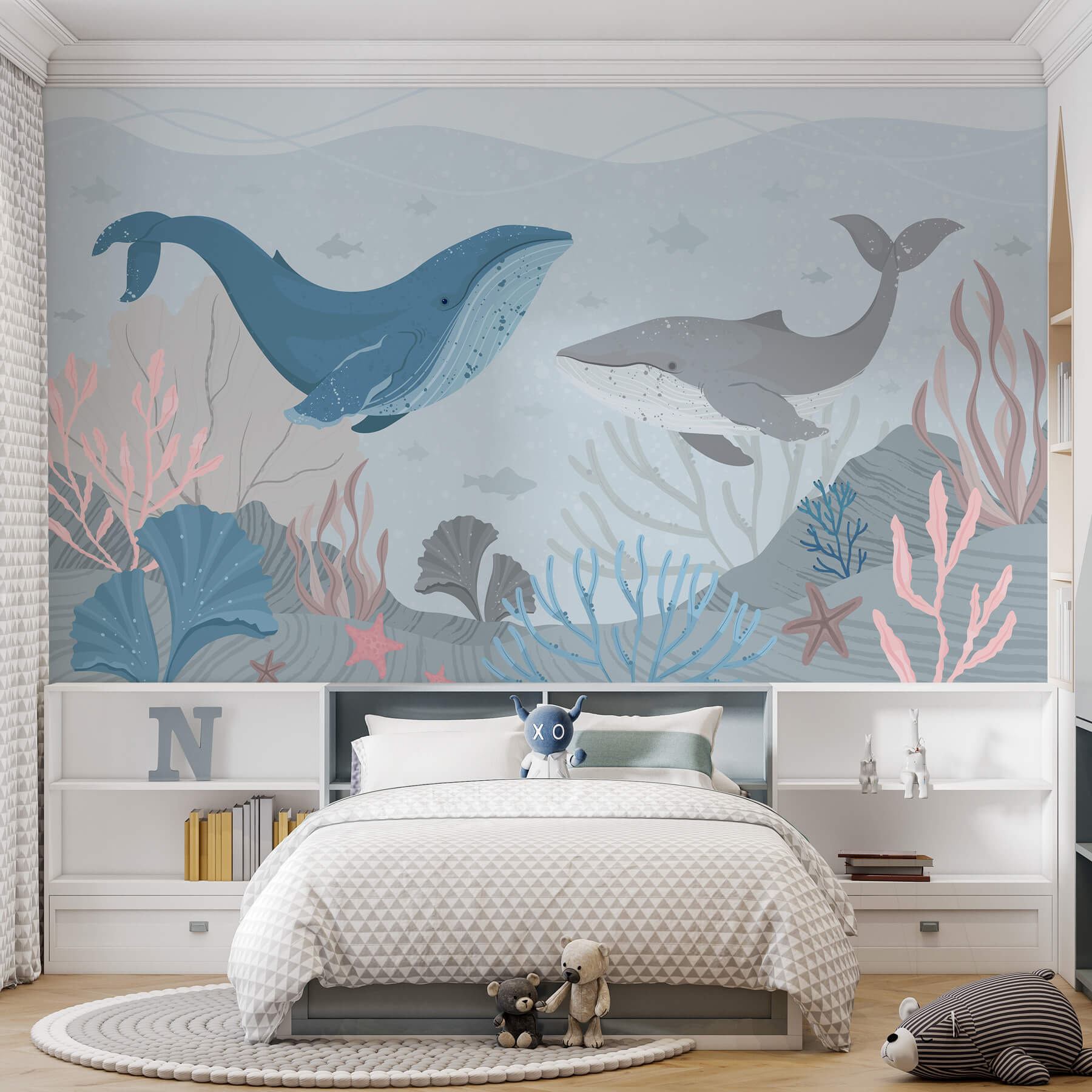 Whale and whale under water