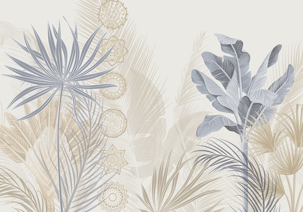 Exotic leaves in soft pastel tones Exotic leaves in soft pastel tones