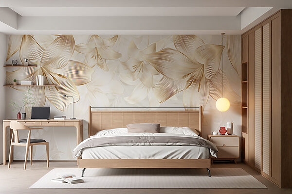 Wall murals Wall murals Delicate blooms in soft hues (SKU: w08912)
