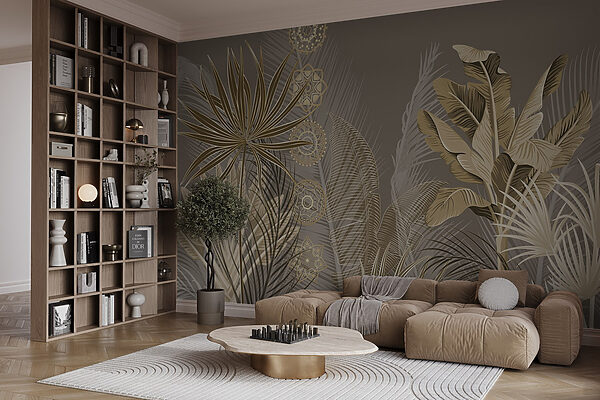 Tropical leaves in subtle hues Tropical leaves in subtle hues