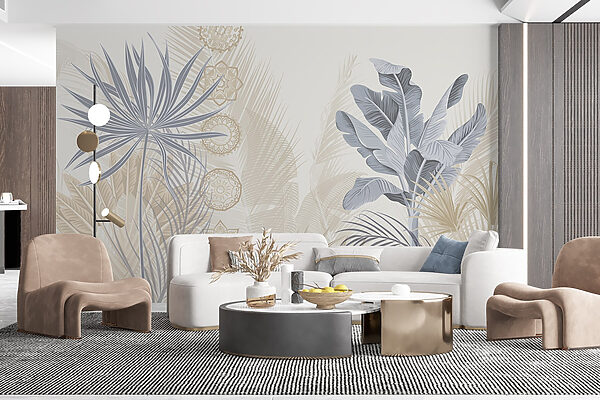 Exotic leaves in soft pastel tones Exotic leaves in soft pastel tones