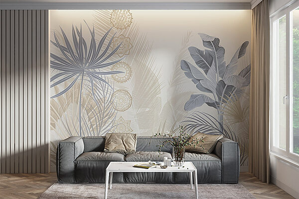 Exotic leaves in soft pastel tones Exotic leaves in soft pastel tones