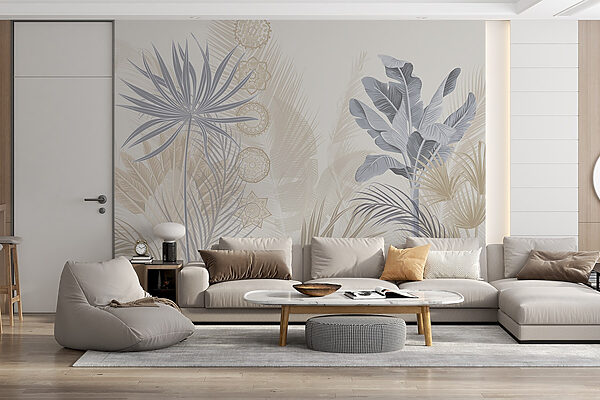 Exotic leaves in soft pastel tones Exotic leaves in soft pastel tones