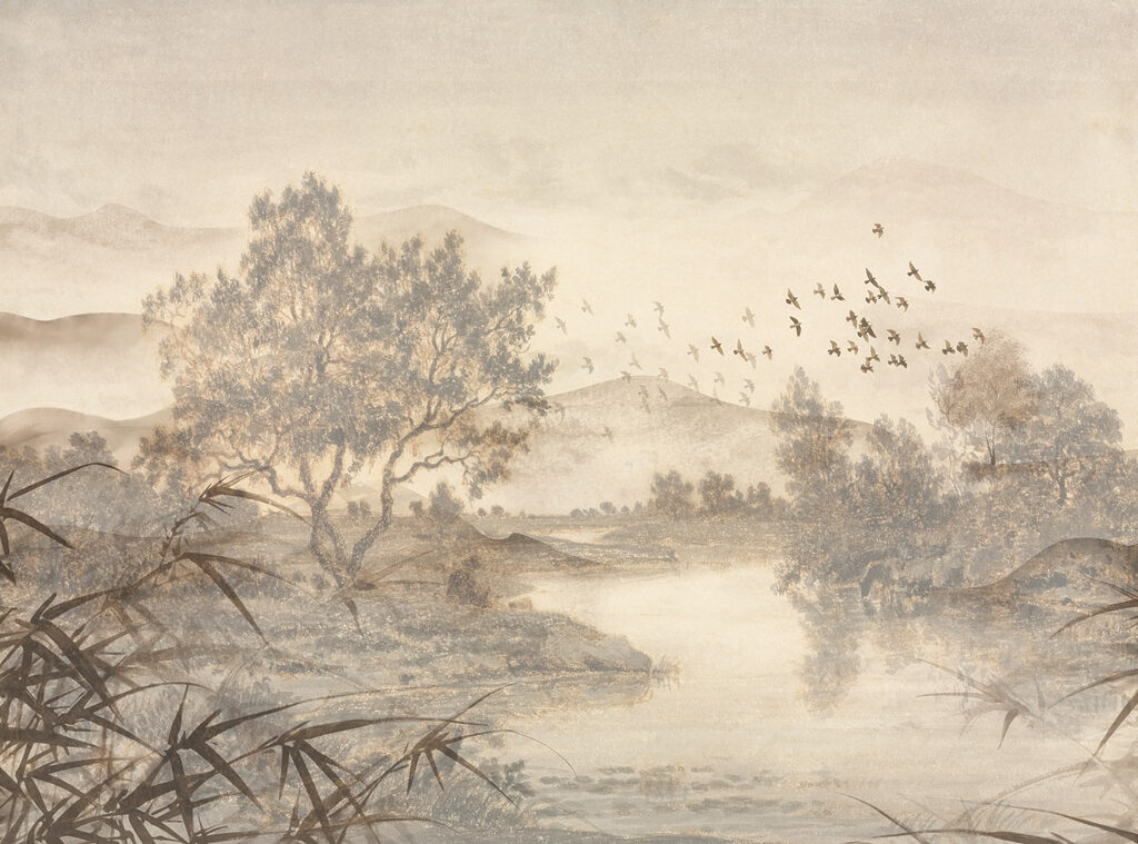 Landscape with trees and a river
