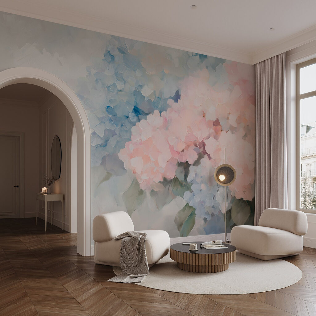 Painting of flowers on a white background