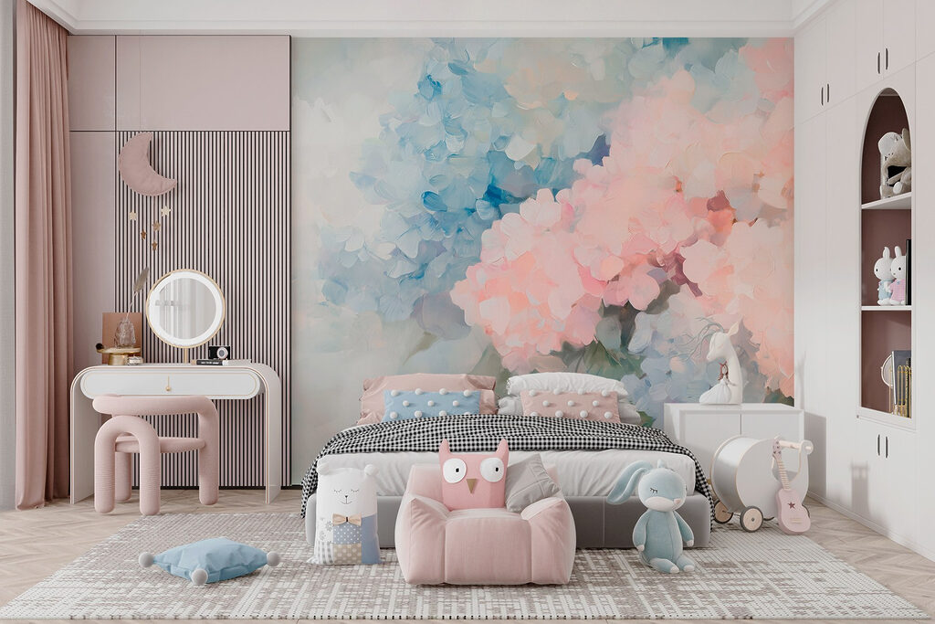 Painting of flowers on a white background