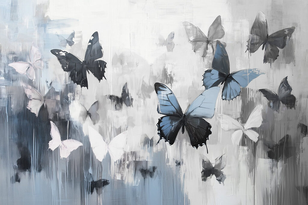 Painting of butterflies flying Painting of butterflies flying