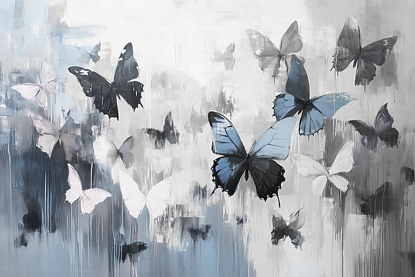 Painting of butterflies flying Painting of butterflies flying