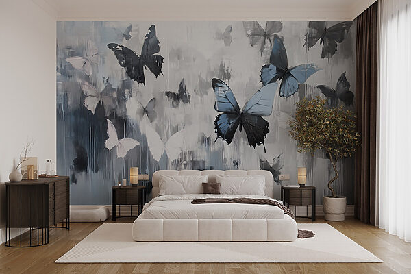 Painting of butterflies flying Painting of butterflies flying