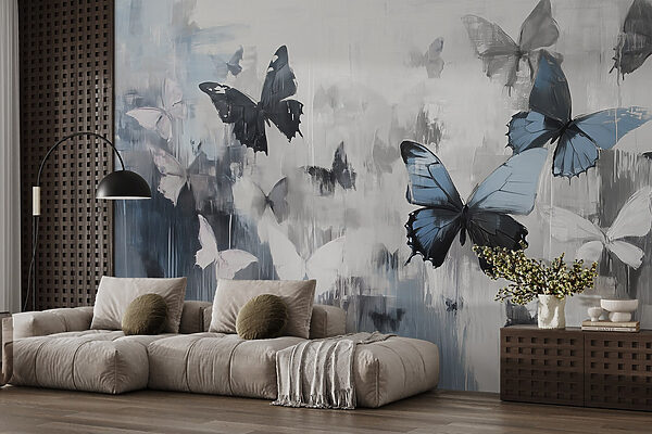 Painting of butterflies flying Painting of butterflies flying