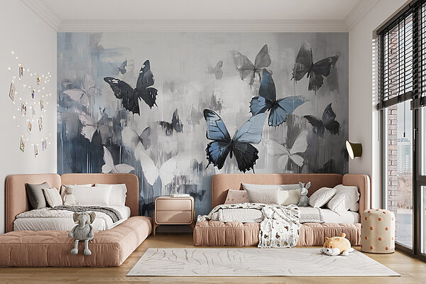 Painting of butterflies flying Painting of butterflies flying
