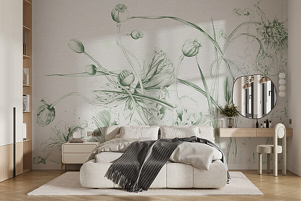 Drawing of flowers and leaves Drawing of flowers and leaves