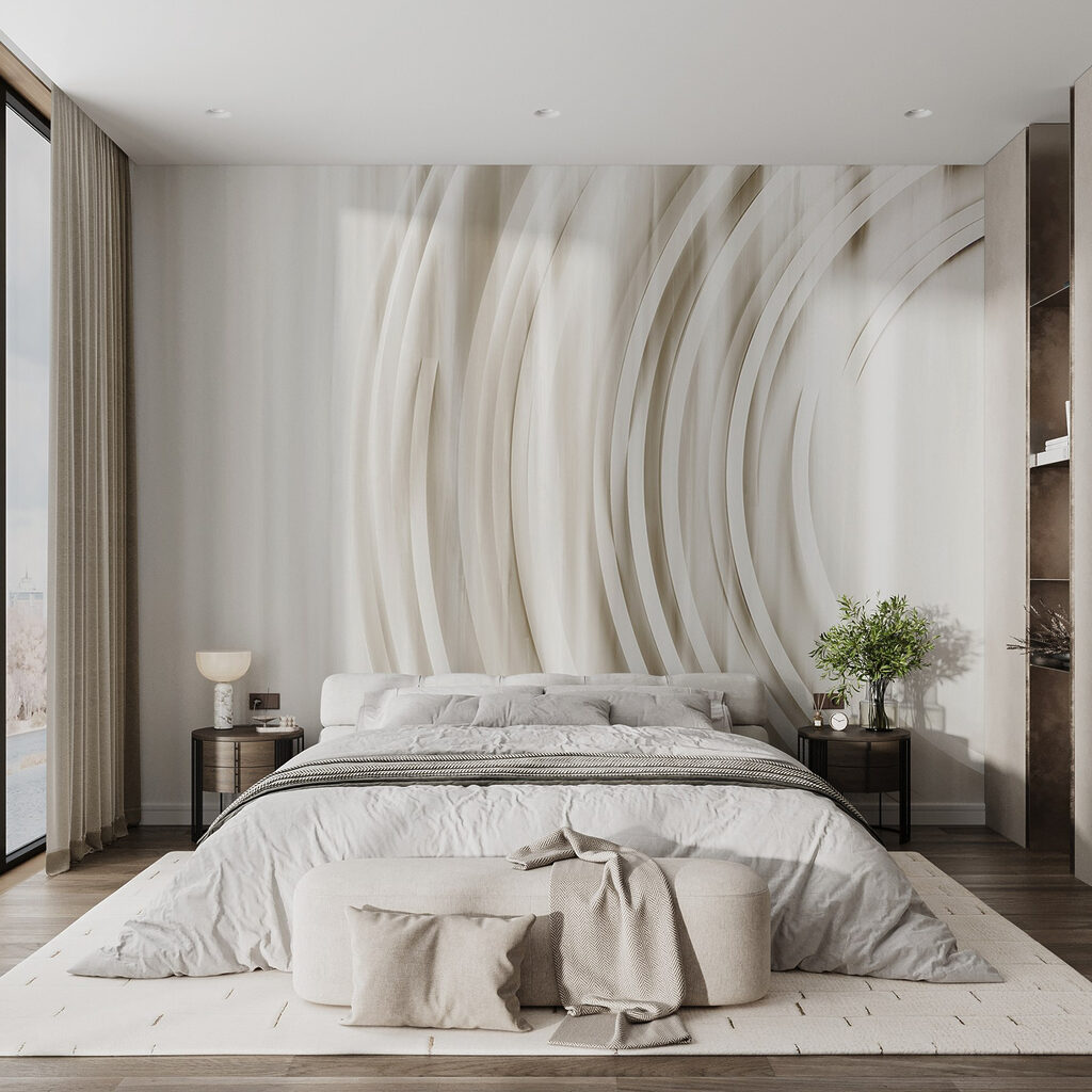 White and grey background with circles