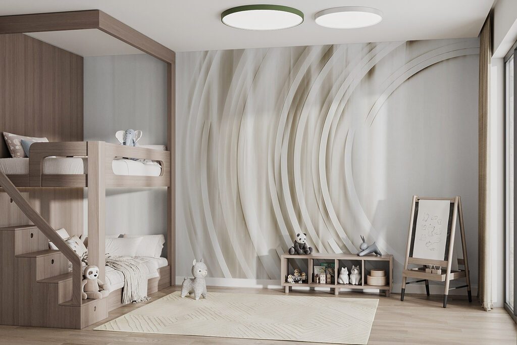 White and grey background with circles