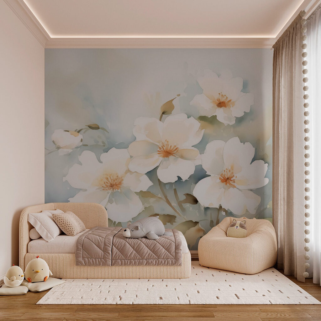 Painting of white flowers Painting of white flowers