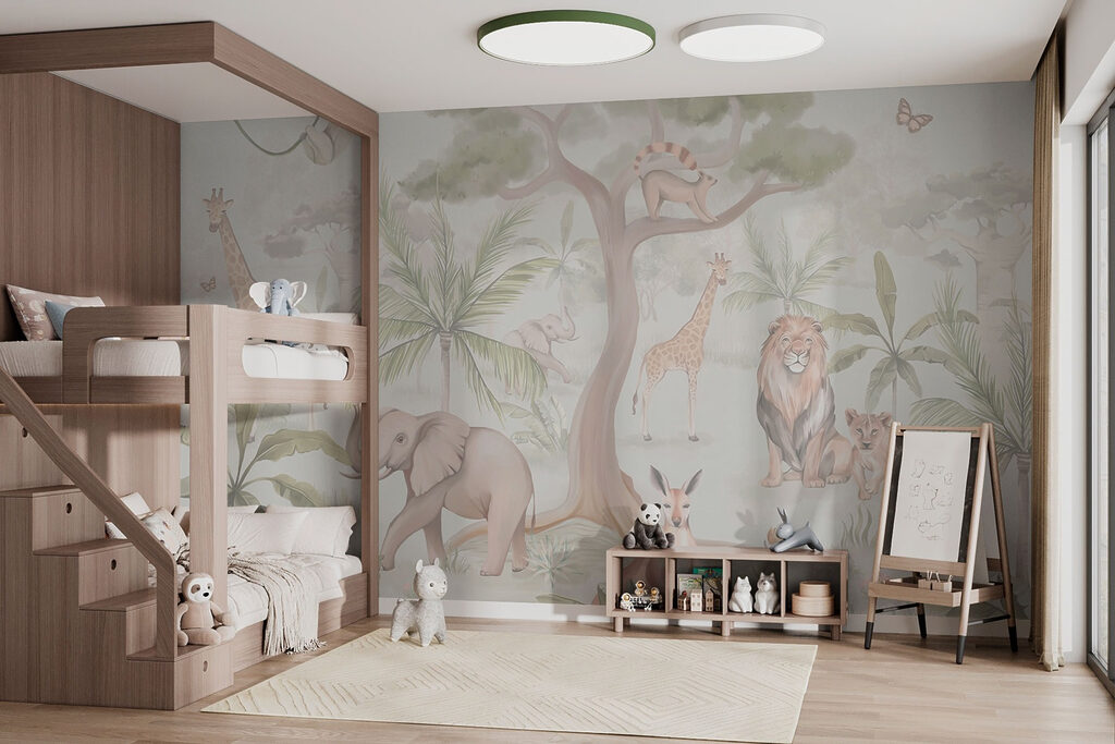Wallpaper with animals and trees Wallpaper with animals and trees