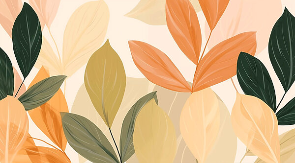 Vibrant leaves in warm hues