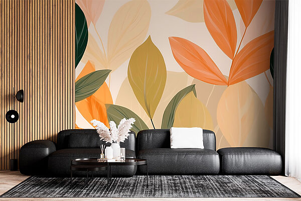 Wall murals Vibrant leaves in warm hues (SKU: w03424) Wall murals Wall murals Vibrant leaves in warm hues (SKU: w03424)