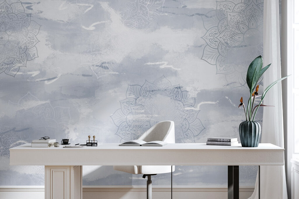 Grey and white background with white and grey patterns