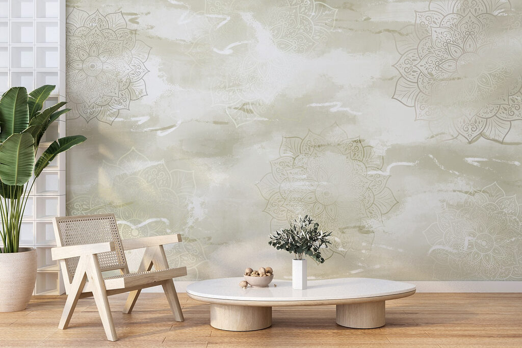 Serene mandala design in muted tones