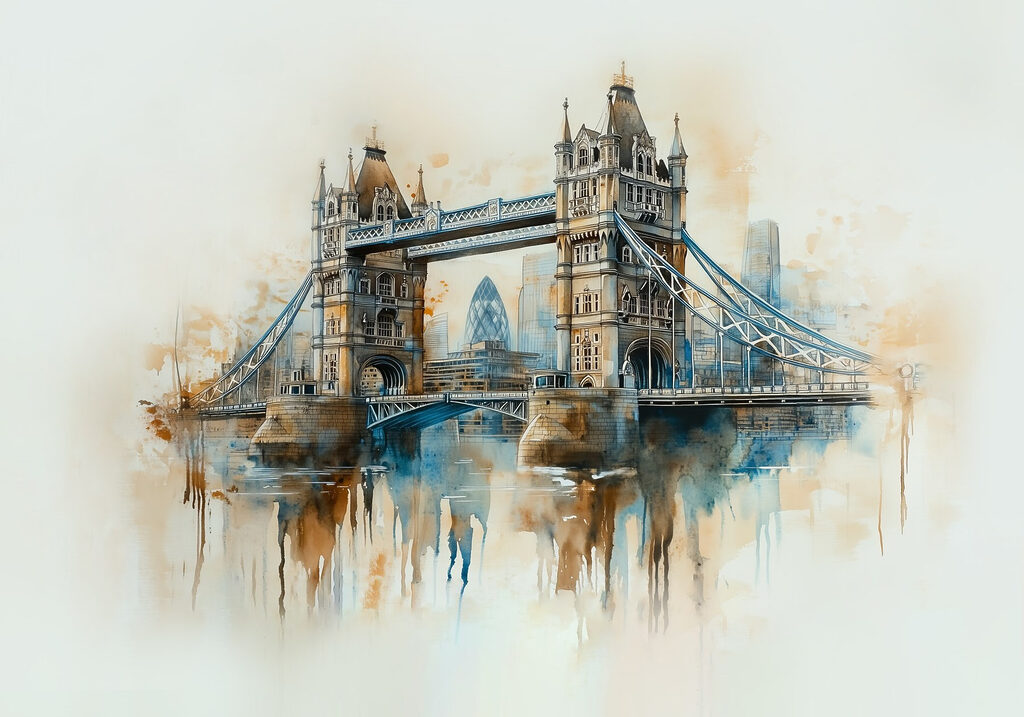 Watercolor of a bridge Watercolor of a bridge