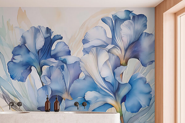 Delicate blues and whites intertwine beautifully Delicate blues and whites intertwine beautifully