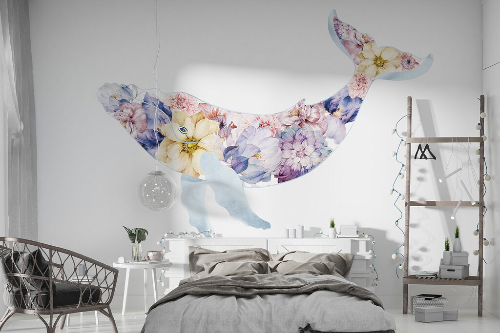 Whale with flowers on it Whale with flowers on it