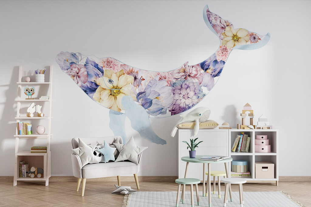 Whale with flowers on it Whale with flowers on it