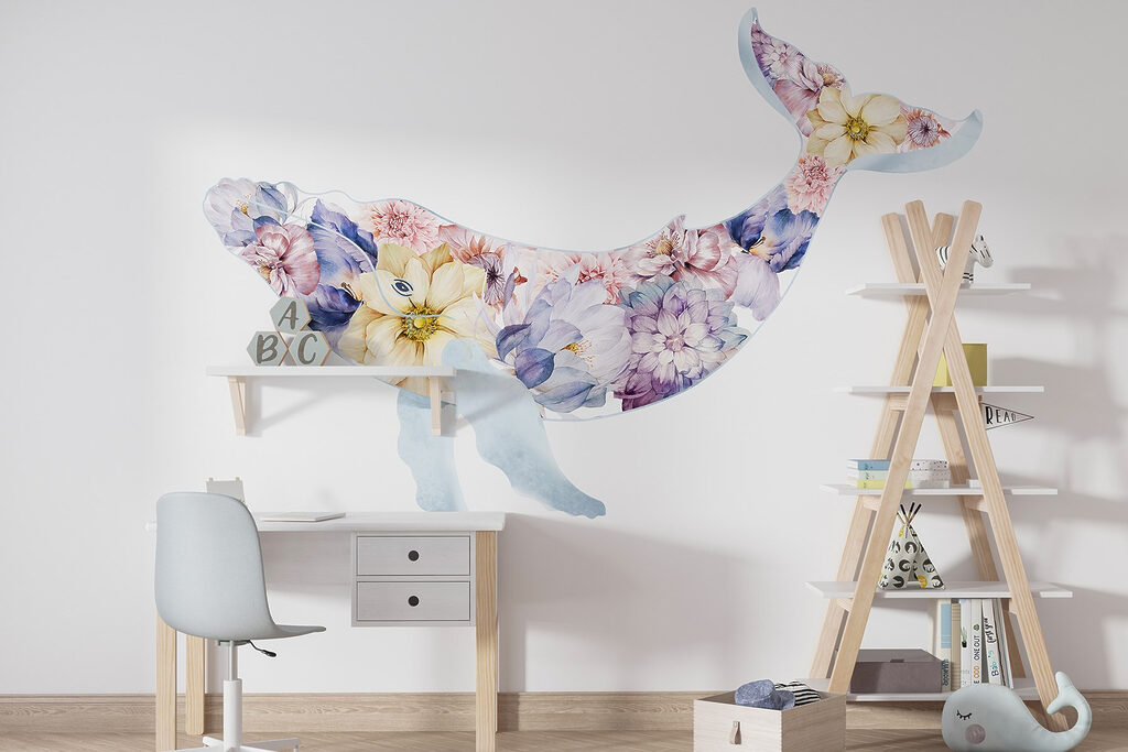 Whale with flowers on it Whale with flowers on it