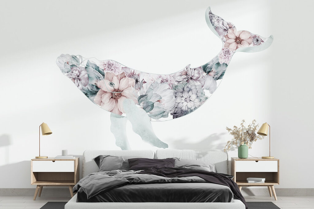 Whale with flowers on it Whale with flowers on it