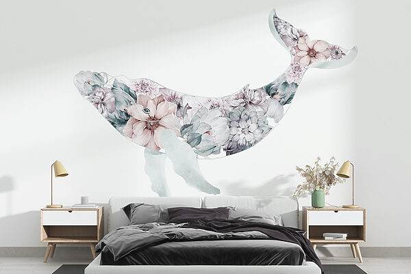 Whale with flowers on it Whale with flowers on it