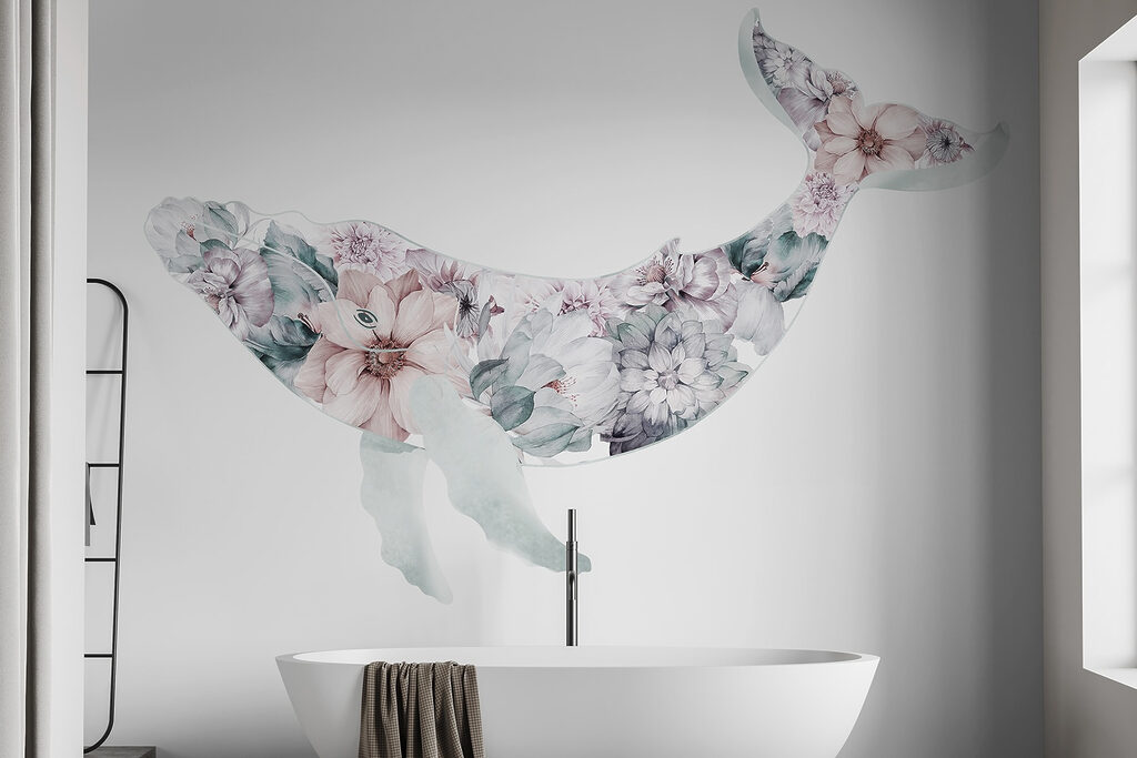 Whale with flowers on it Whale with flowers on it