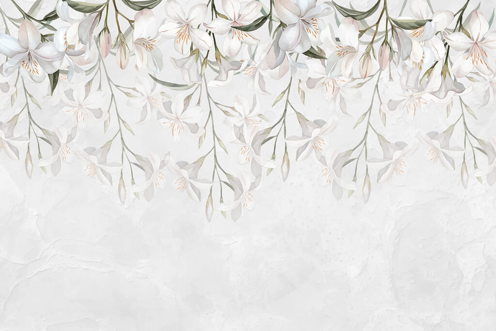 White flowers on a white background