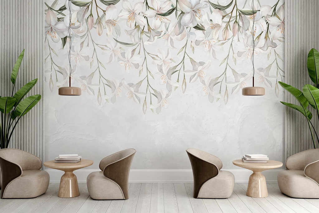 White flowers on a white background