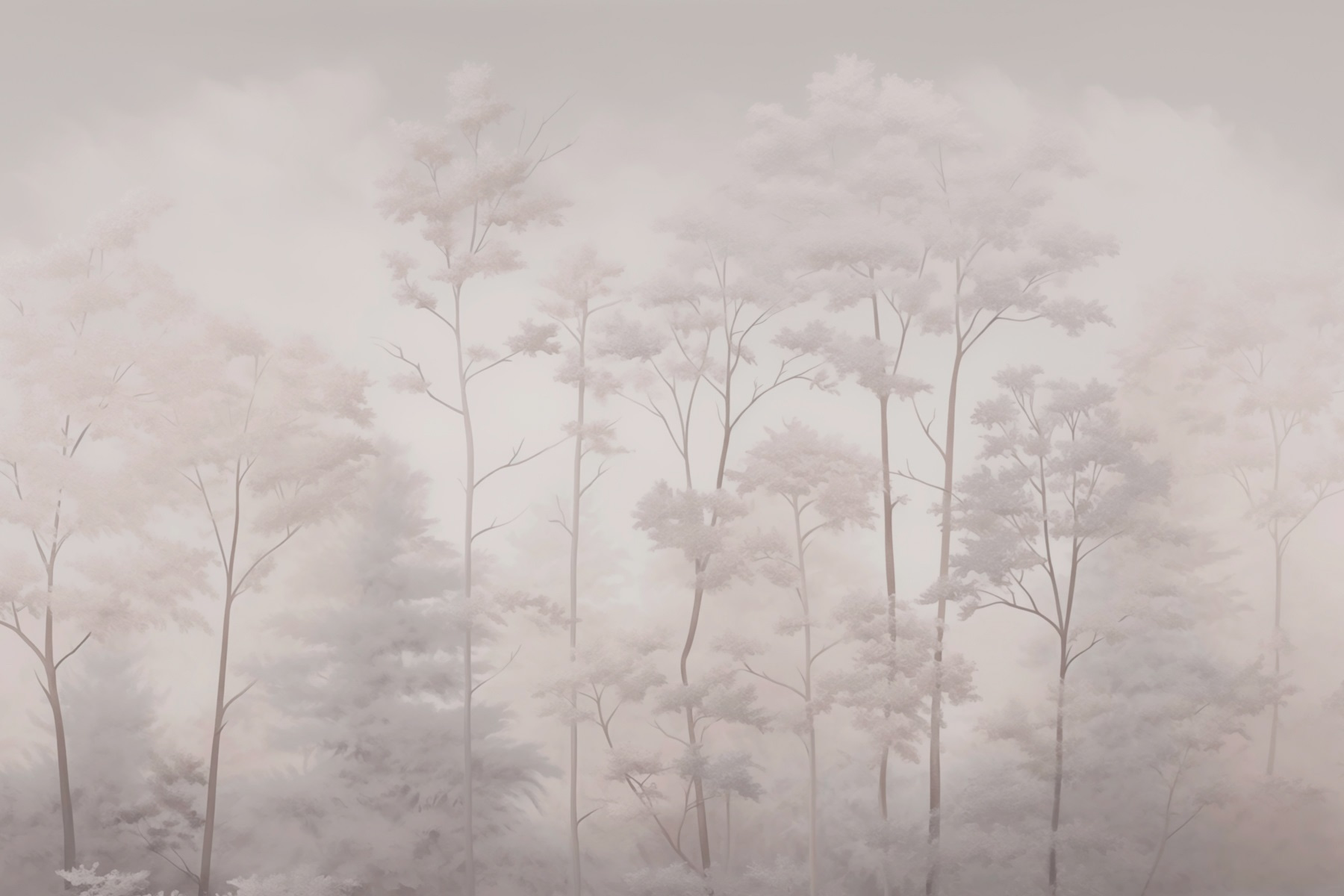 Group of trees with fog Group of trees with fog