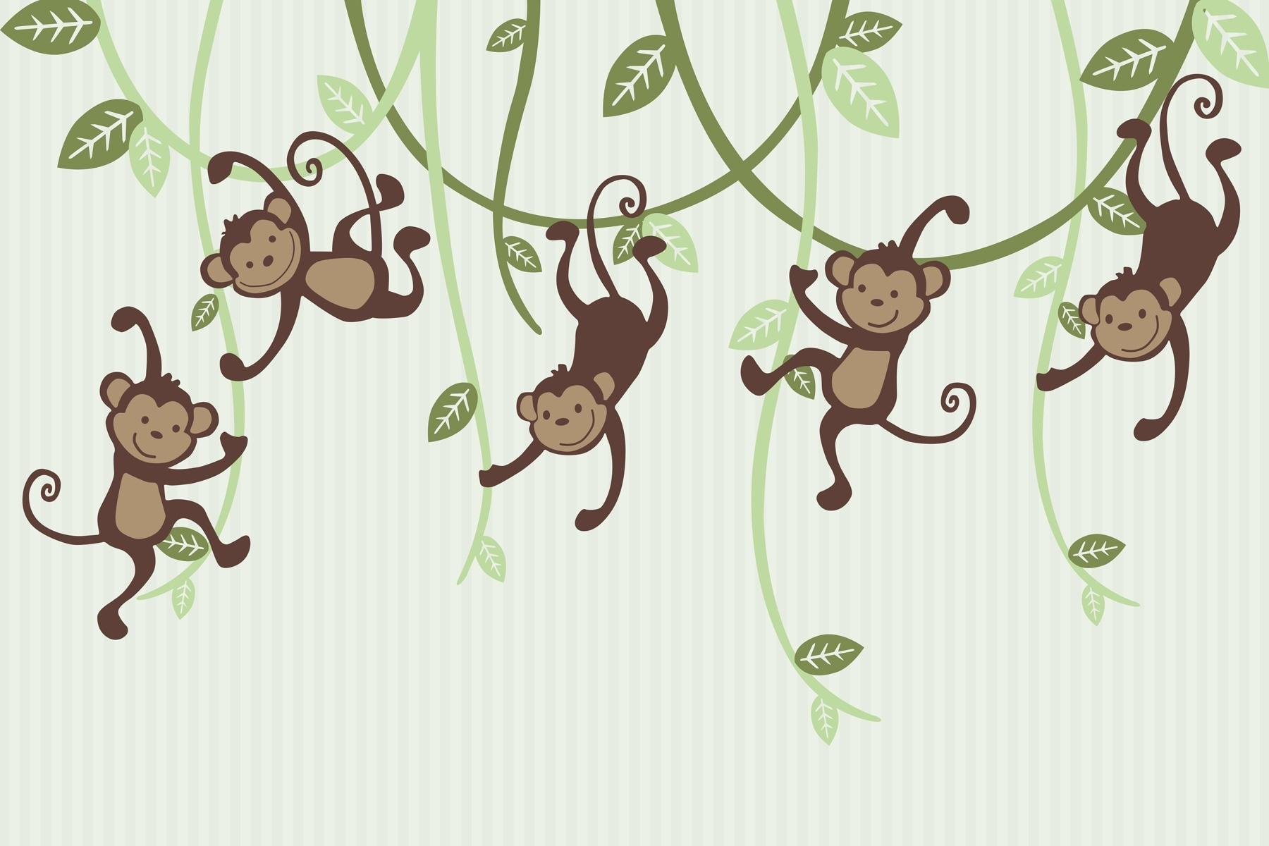 Group of monkeys from vines