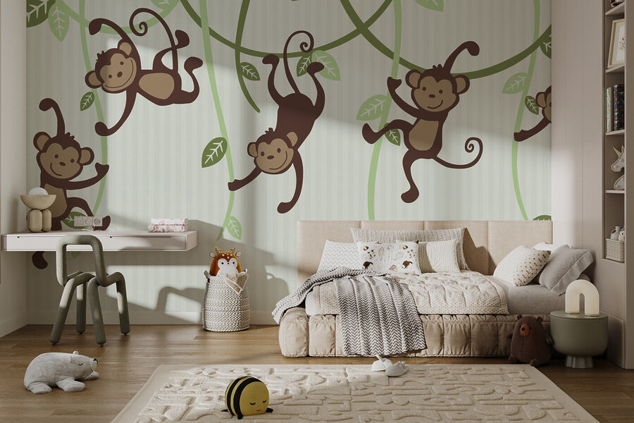 Group of monkeys from vines Group of monkeys from vines