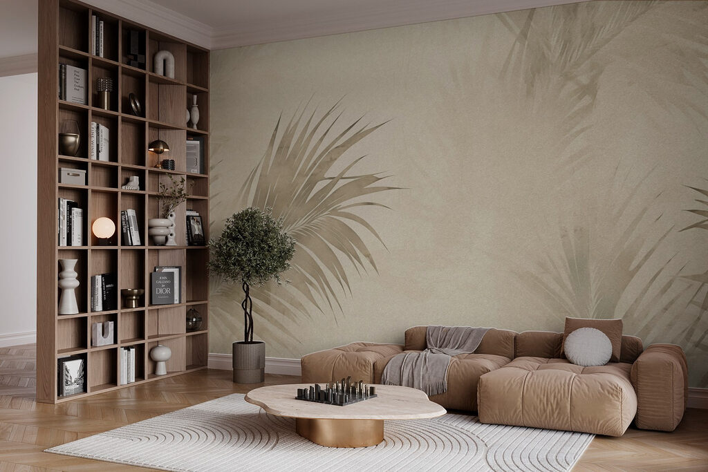 Calm leaves in soft tones