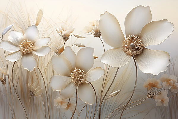 Delicate flowers in soft hues