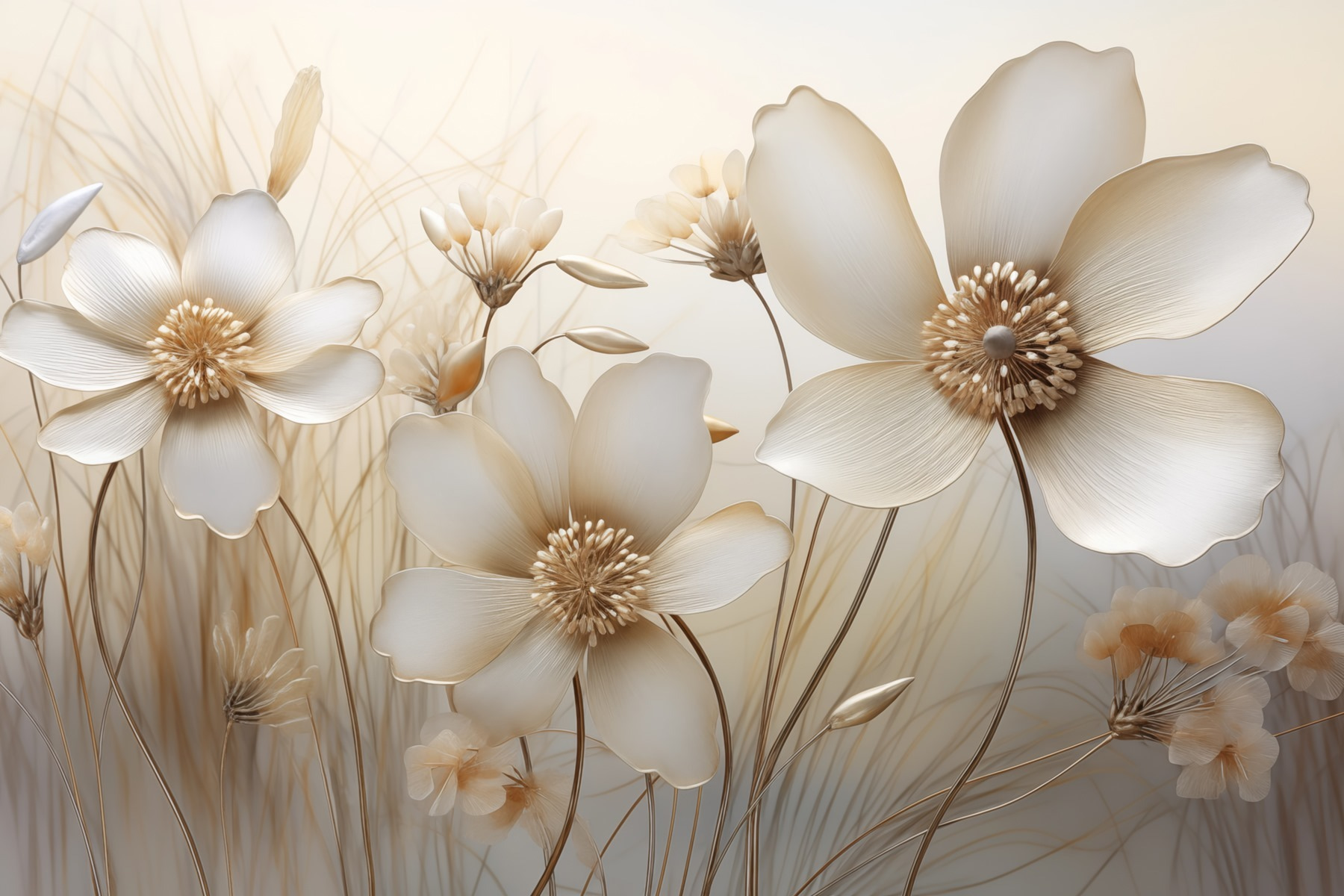 Delicate flowers in soft hues