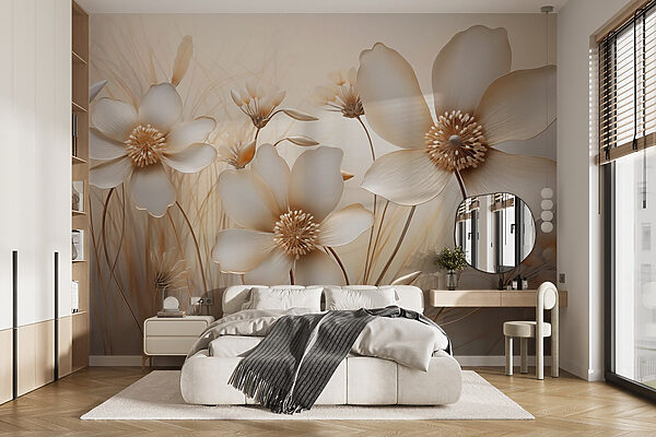 Delicate flowers in soft hues Wall murals Delicate flowers in soft hues