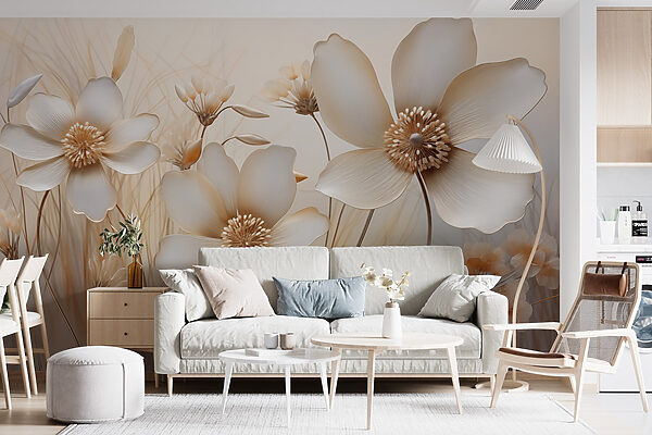 Delicate flowers in soft hues