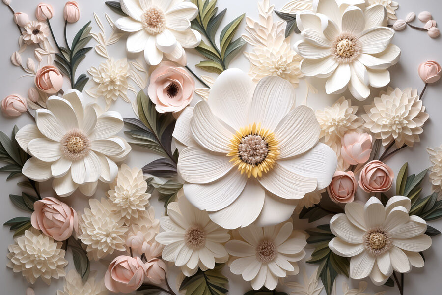 Group of paper flowers Group of paper flowers