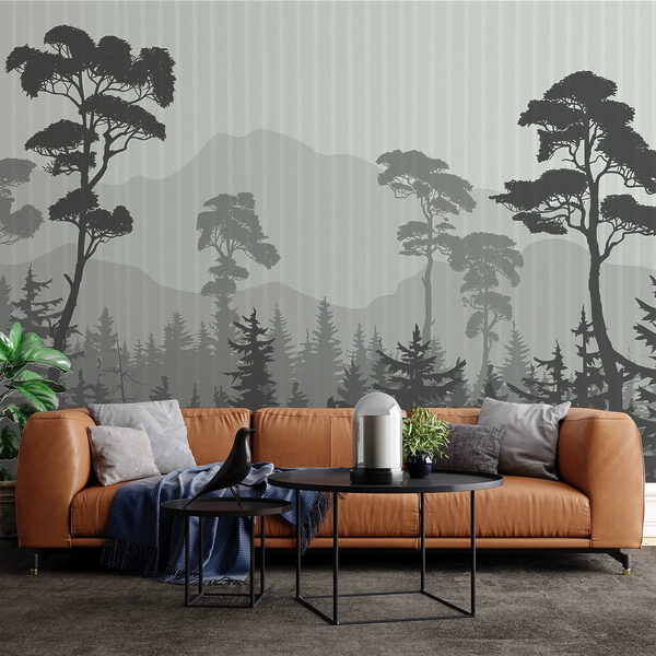 Forest with mountains and trees Forest with mountains and trees