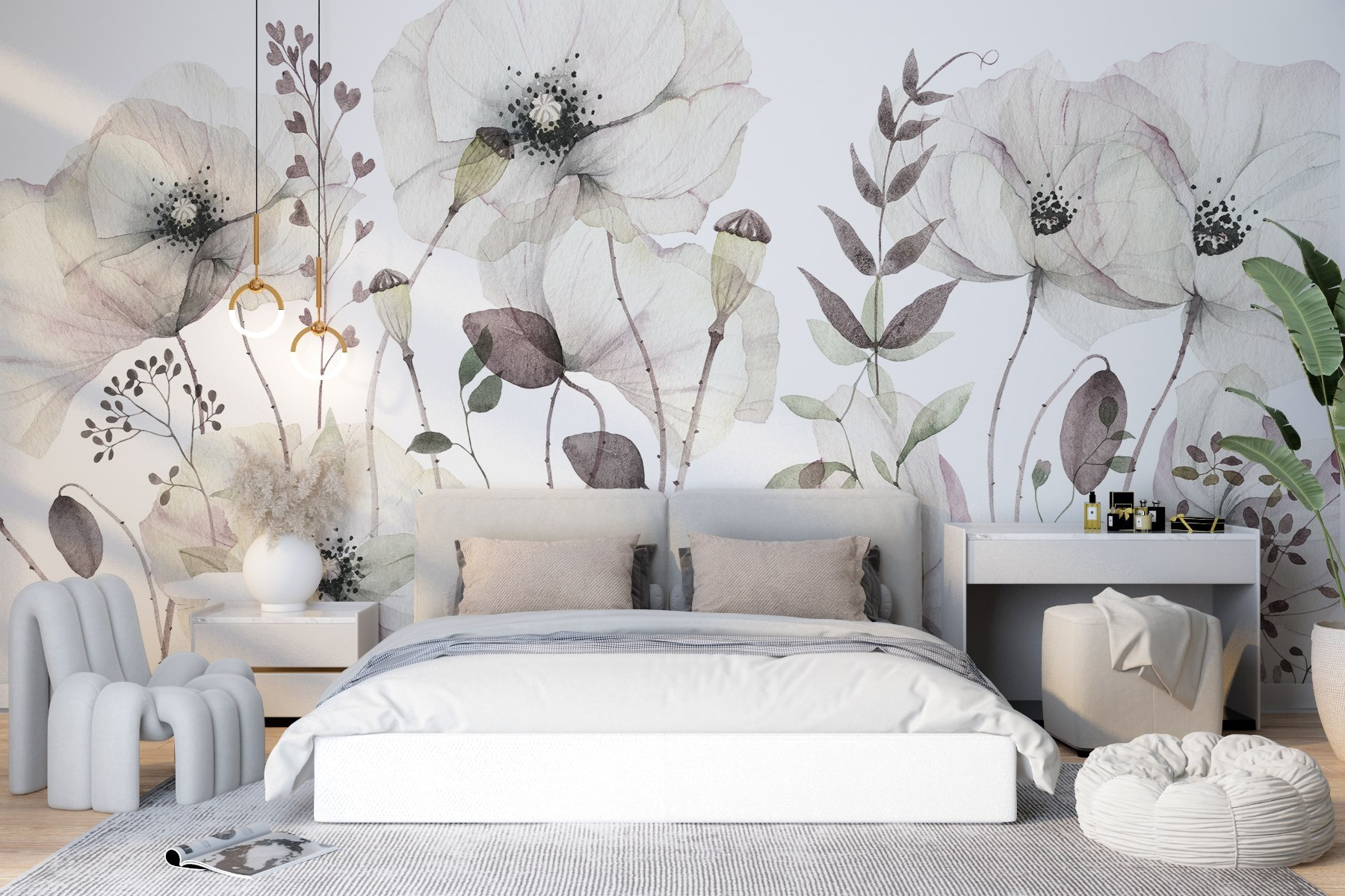 Delicate blooms in soft hues