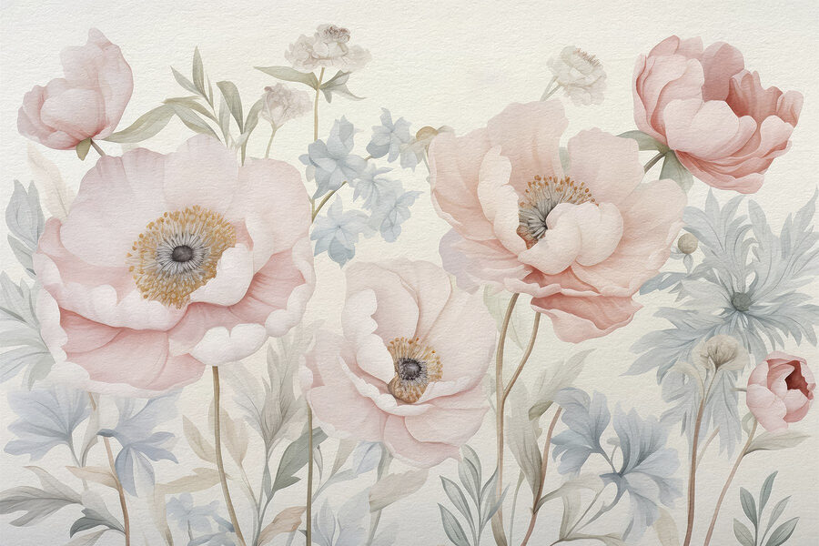 Wall murals Painting of flowers on a wall - Image 4