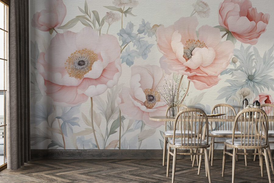 Wall murals Painting of flowers on a wall - Image 3