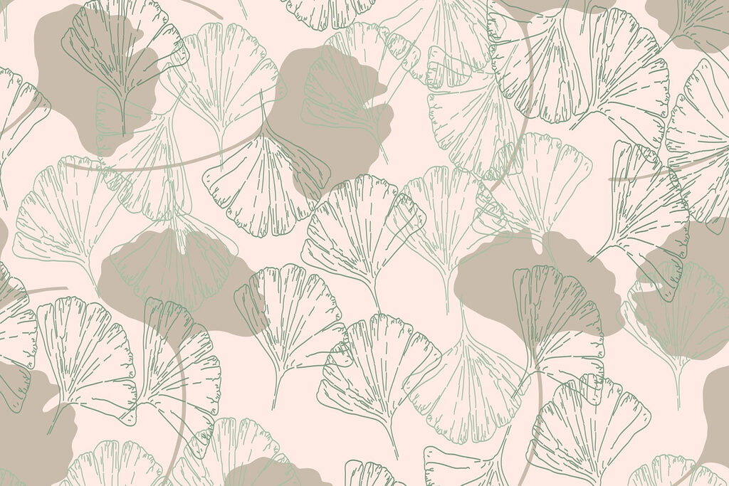 Pattern of leaves on a light background