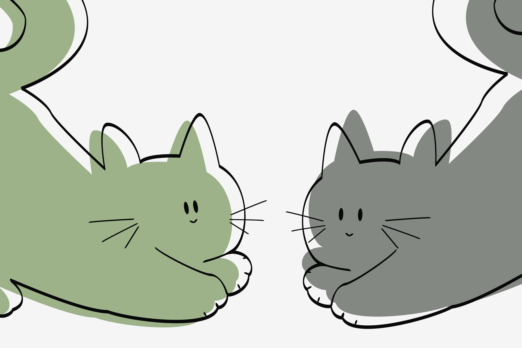 Couple of cats lying down