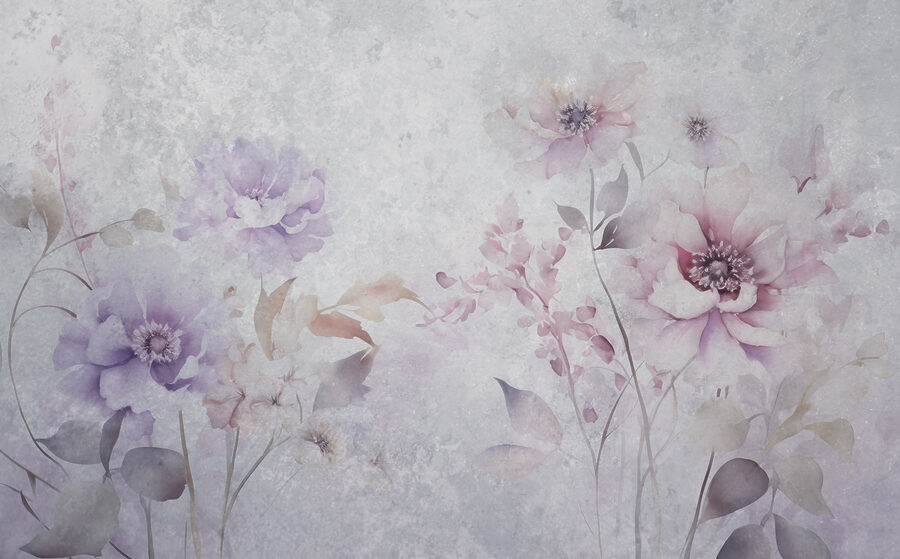 Wall murals Painting of flowers on a white background - Image 4